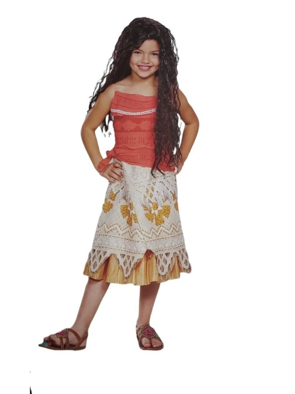 Disney Moana Girls Costume M Complete Deluxe Two Piece Halloween Cosplay